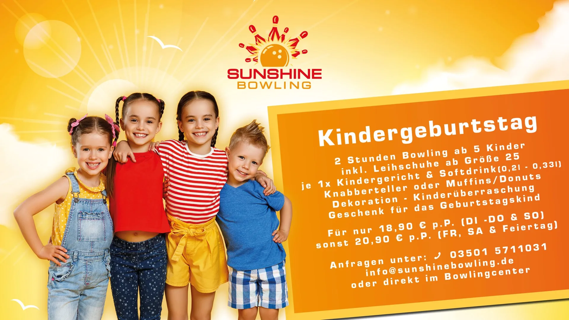 Kindergeburtstag bei Sunshine Bowling